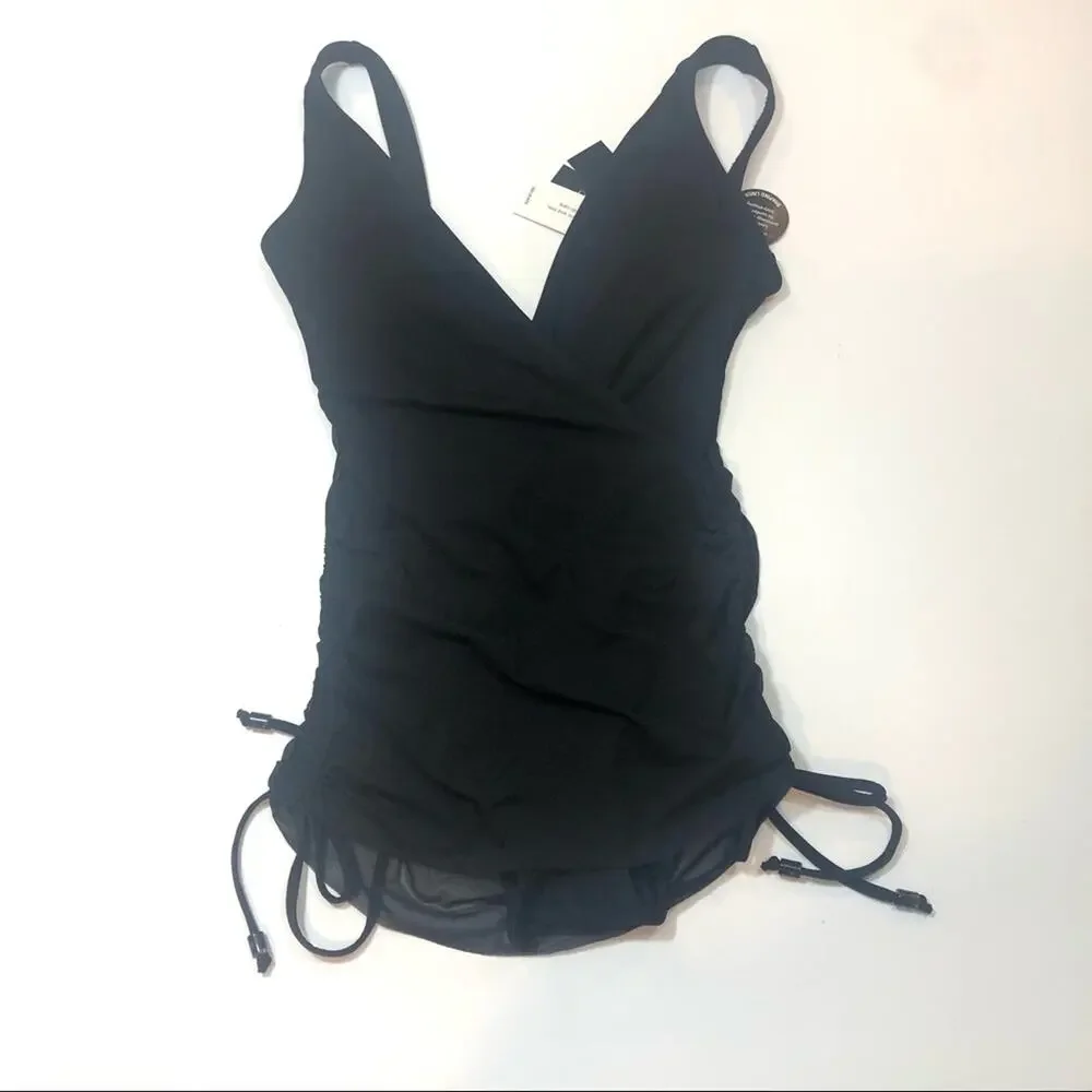 Carmen Marc Valvo Mesh Overlay One Piece Swimdress